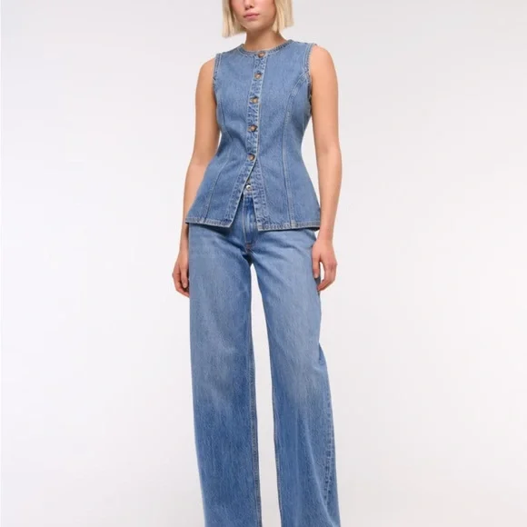 A&F Denim Vest - Picture 2 of 7